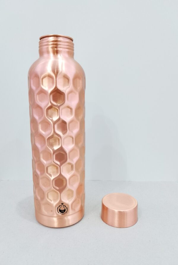 Piyaoo-Pure Copper Premium Lacqure Finish Water Bottle-Diamond Design