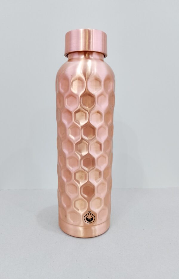 Piyaoo-Pure Copper Premium Lacqure Finish Water Bottle-Diamond Design - Image 3