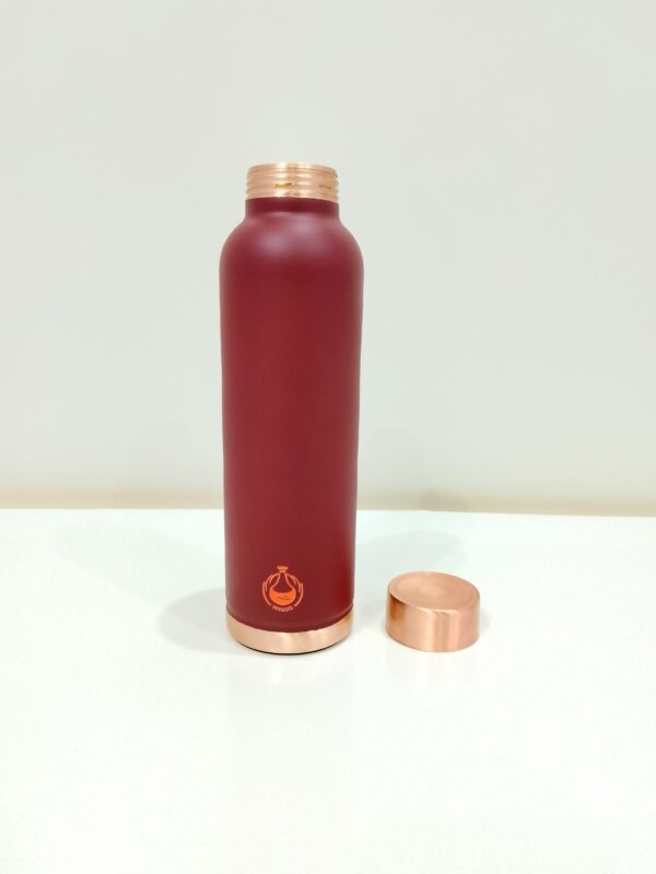 Piyaoo-Pure Copper Matte Finish Color Coat Water Bottle - Image 2