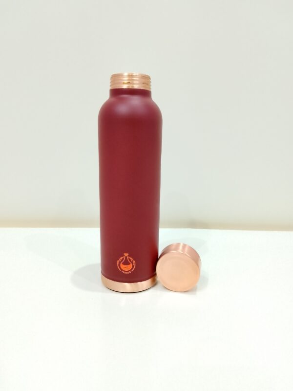 Piyaoo-Pure Copper Matte Finish Color Coat Water Bottle - Image 3