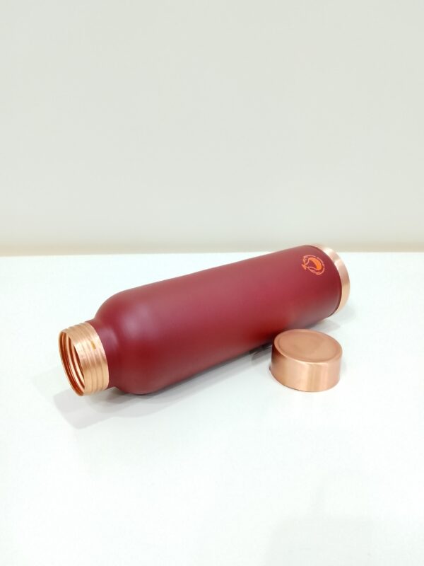 Piyaoo-Pure Copper Matte Finish Color Coat Water Bottle - Image 4