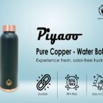 Piyaoo-Pure Copper Matte Finish Colour Coat Water Bottle